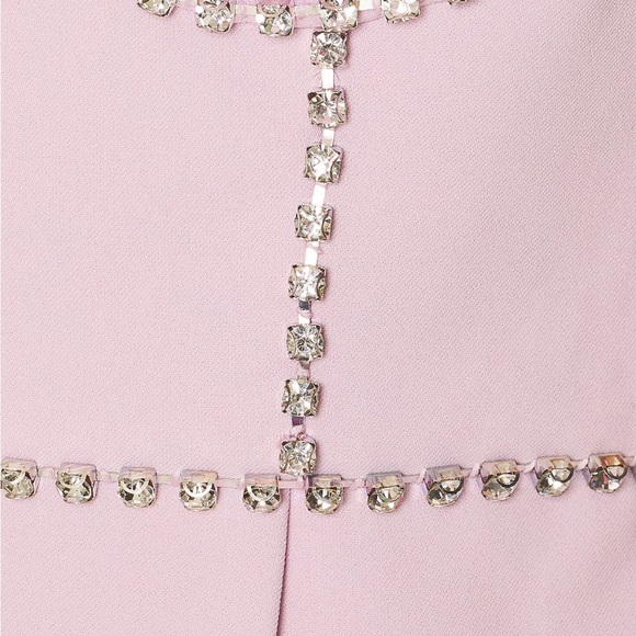 Self-Portrait Pink Chiffon and Crepe Mini Dress - Picture 3 of 8